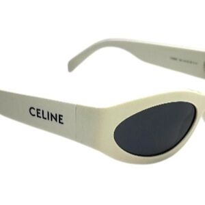 Celine Monochrome Oval White Sunglasses